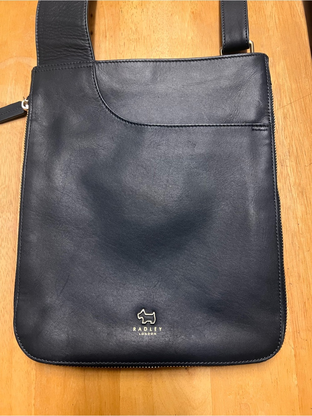 RADLEY LONDON Navy Blue Leather Messenger Crossbody Bag